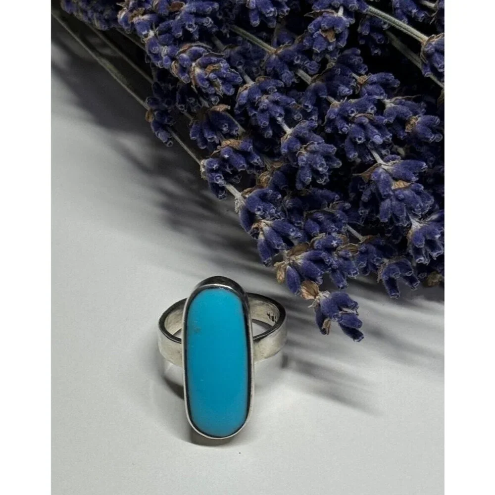 925 STERLING SILVER LARIMAR RING SIZE 8